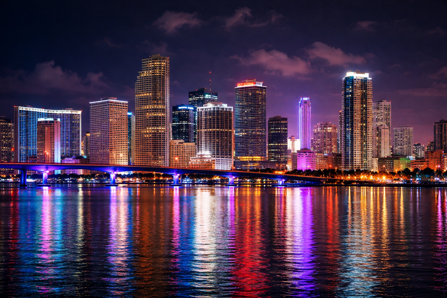Miami skyline near Port of Miami