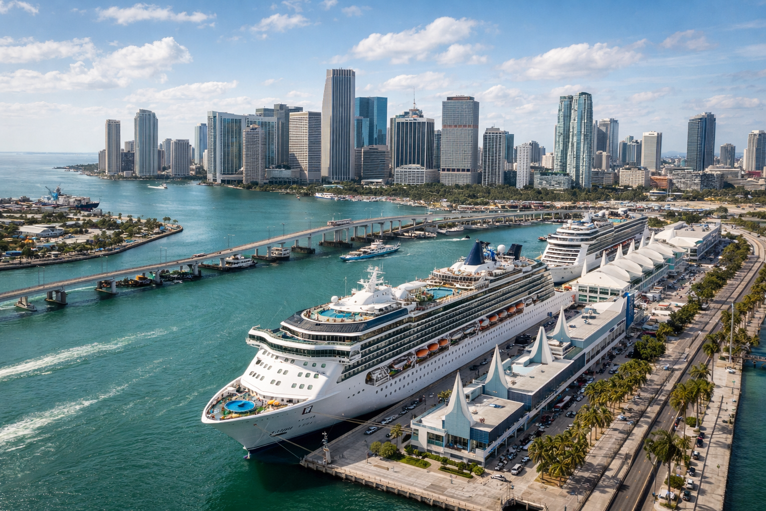 Cruise ships at Port of Miami