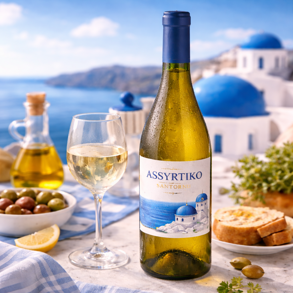 Santorini Assyrtiko wine