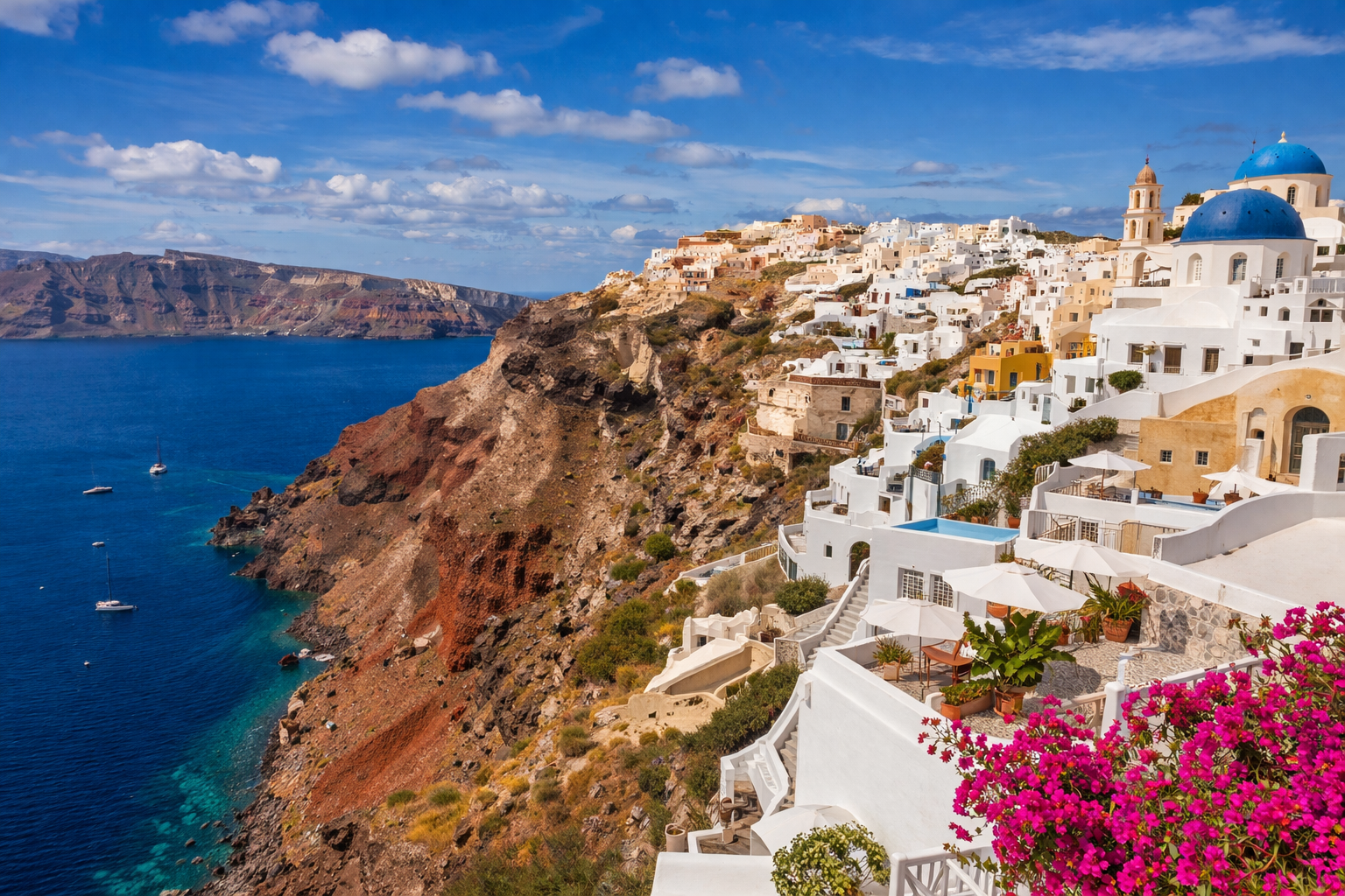 Santorini cliffside view