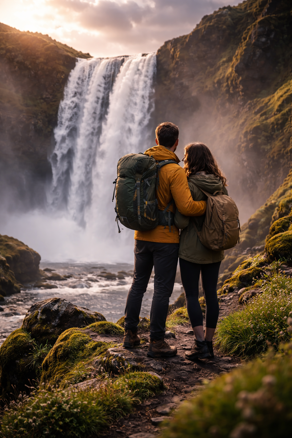 Couple exploring Iceland together