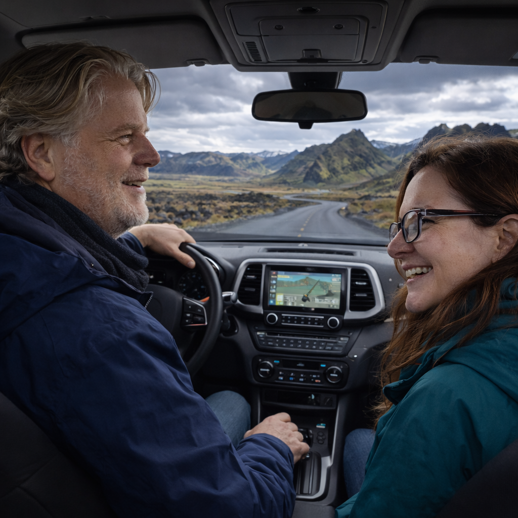 Driving through Iceland