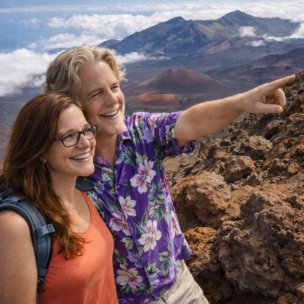 Brian and Bridget at Haleakala in Maui