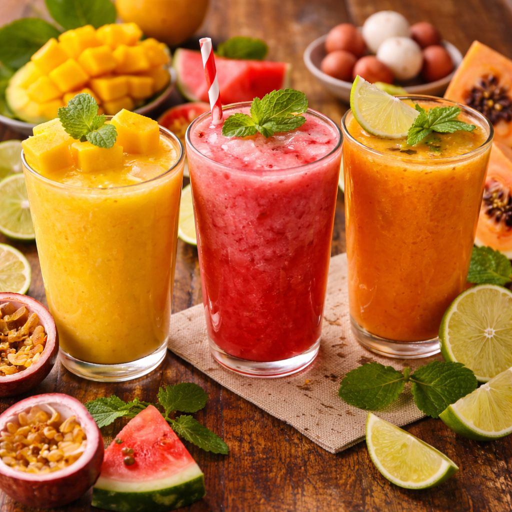 Fresh fruit drink in Myanmar
