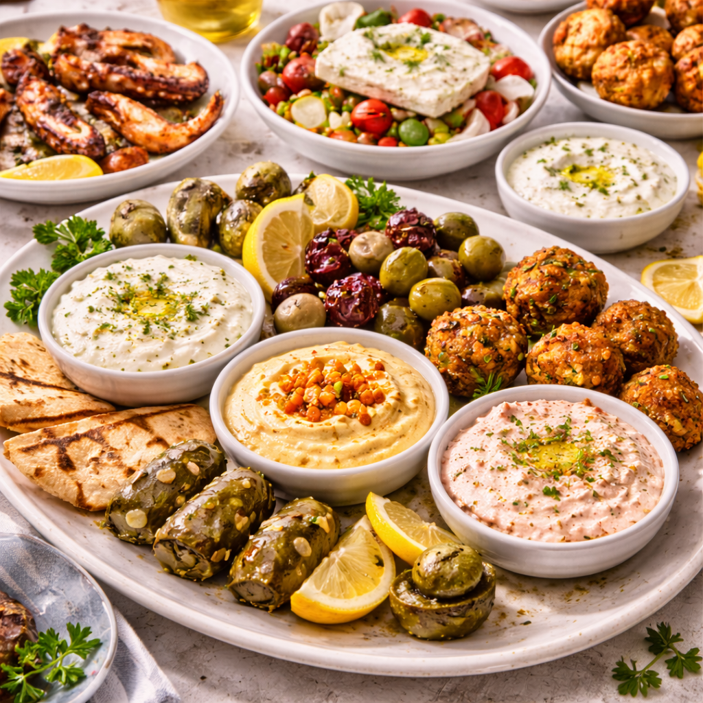 Greek meze in Santorini
