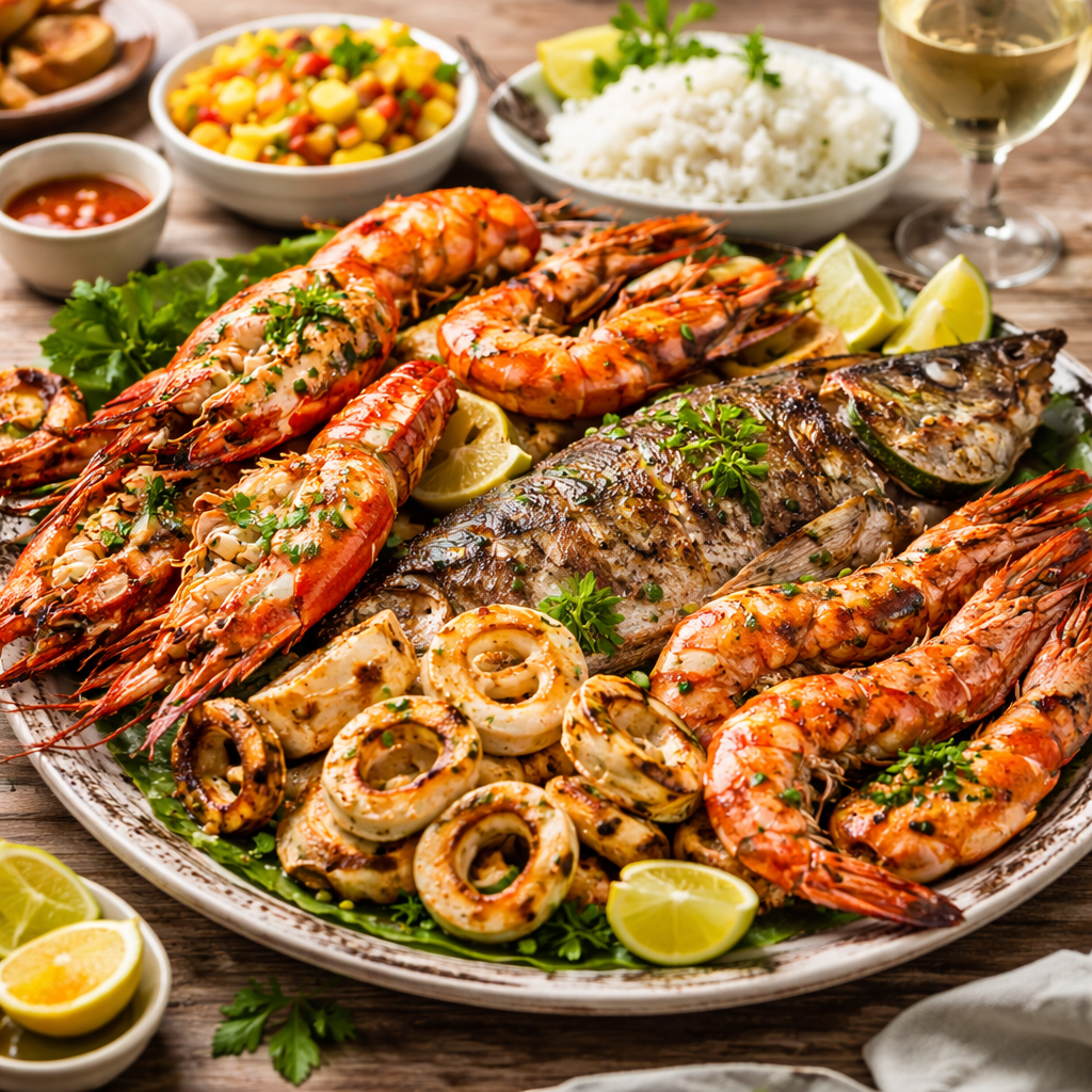 Fresh grilled seafood in the Maldives