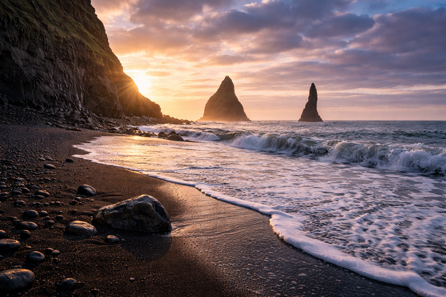 Black sand beach in Iceland