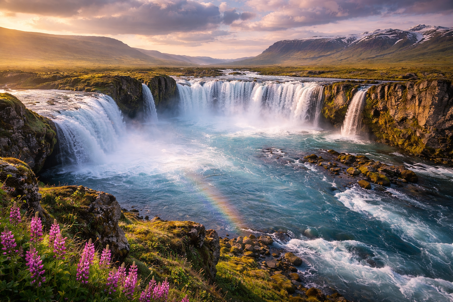 Iceland waterfall view