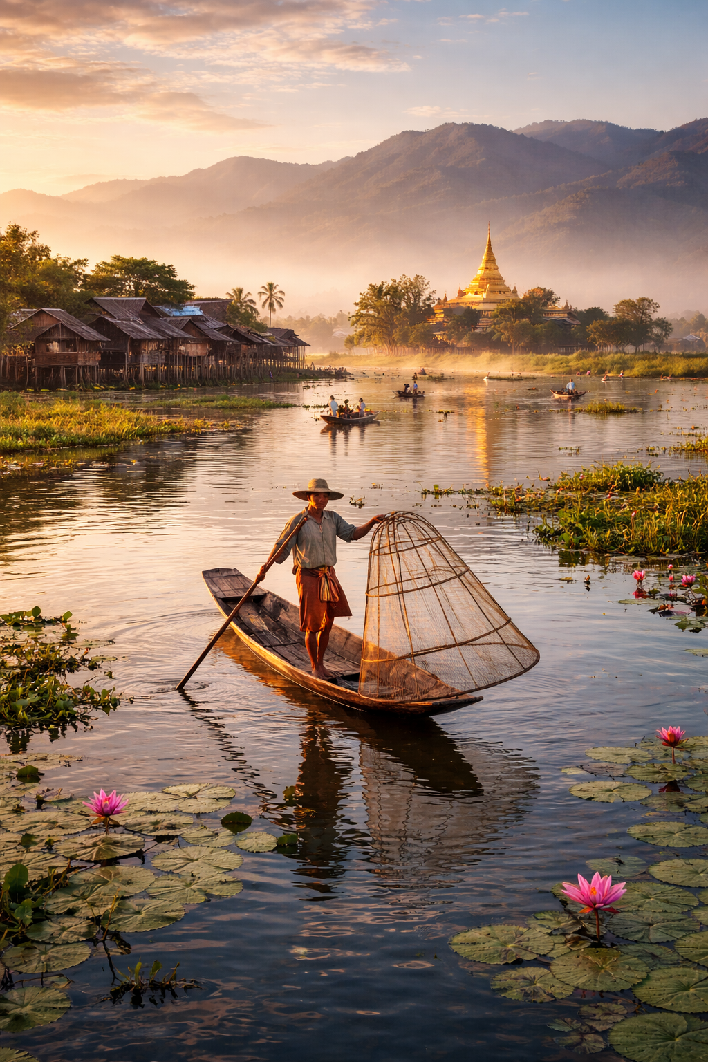 Inle Lake fisherman in Myanmar