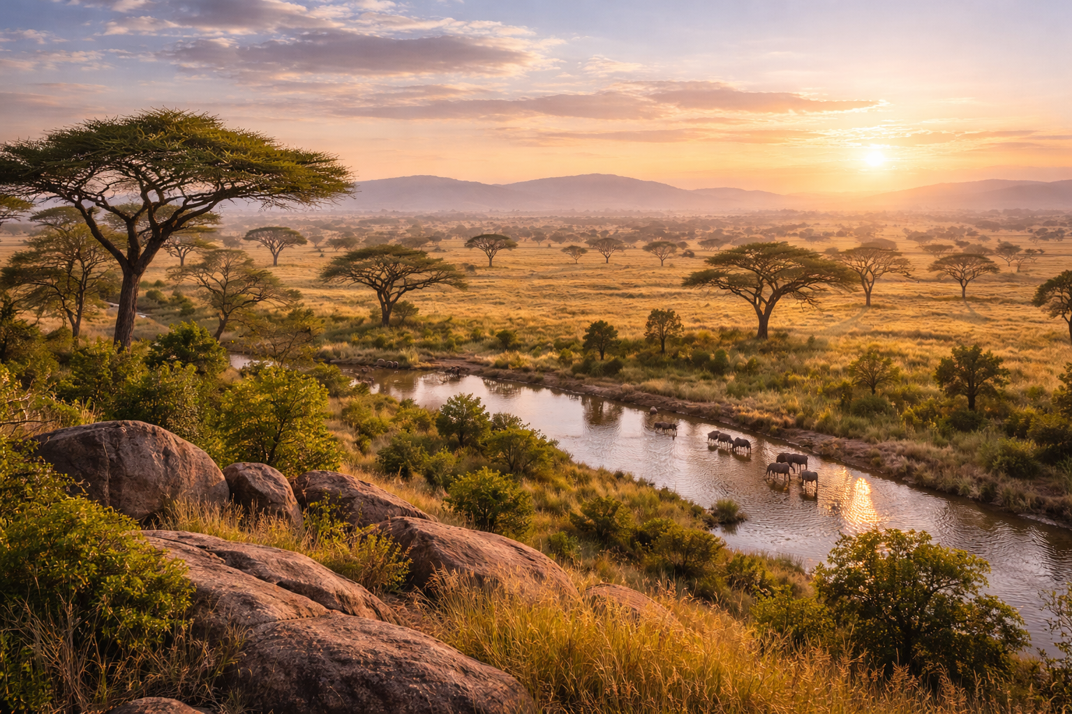 Serengeti landscape view