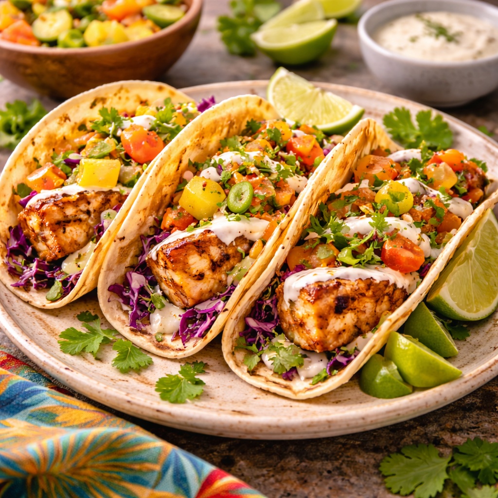 Fresh fish tacos in Maui