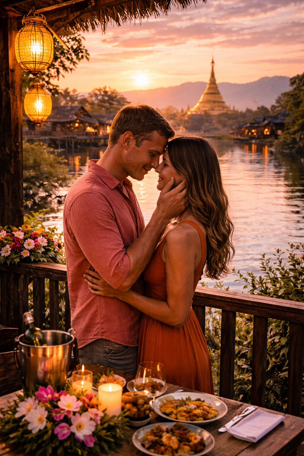 Romantic scenic moment in Myanmar