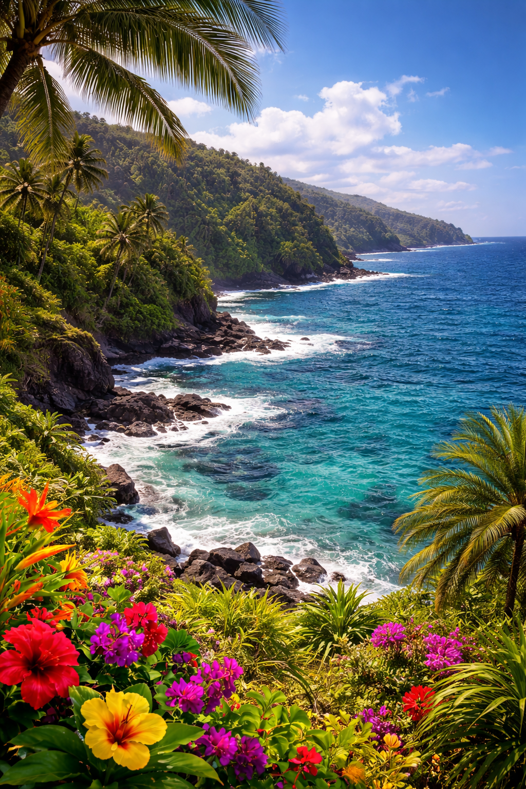 Scenic coastline in Maui