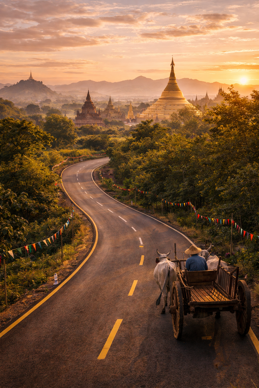 Scenic road in Myanmar