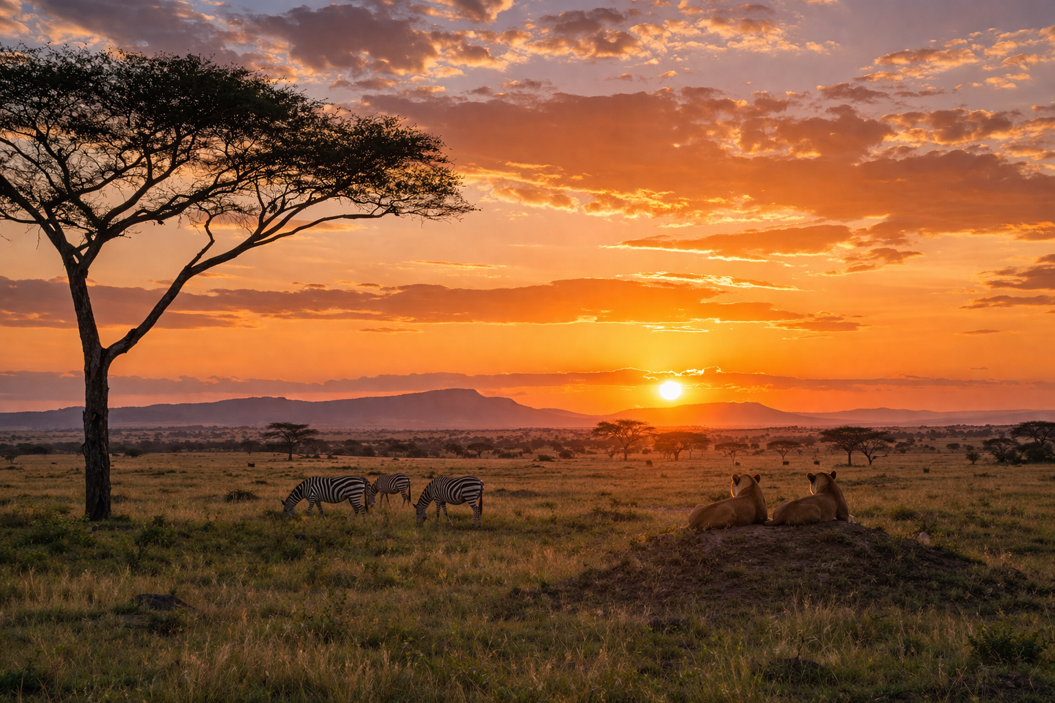 Sunset in Serengeti National Park