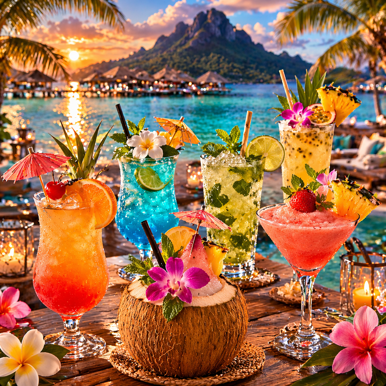 Tropical cocktail in Bora Bora