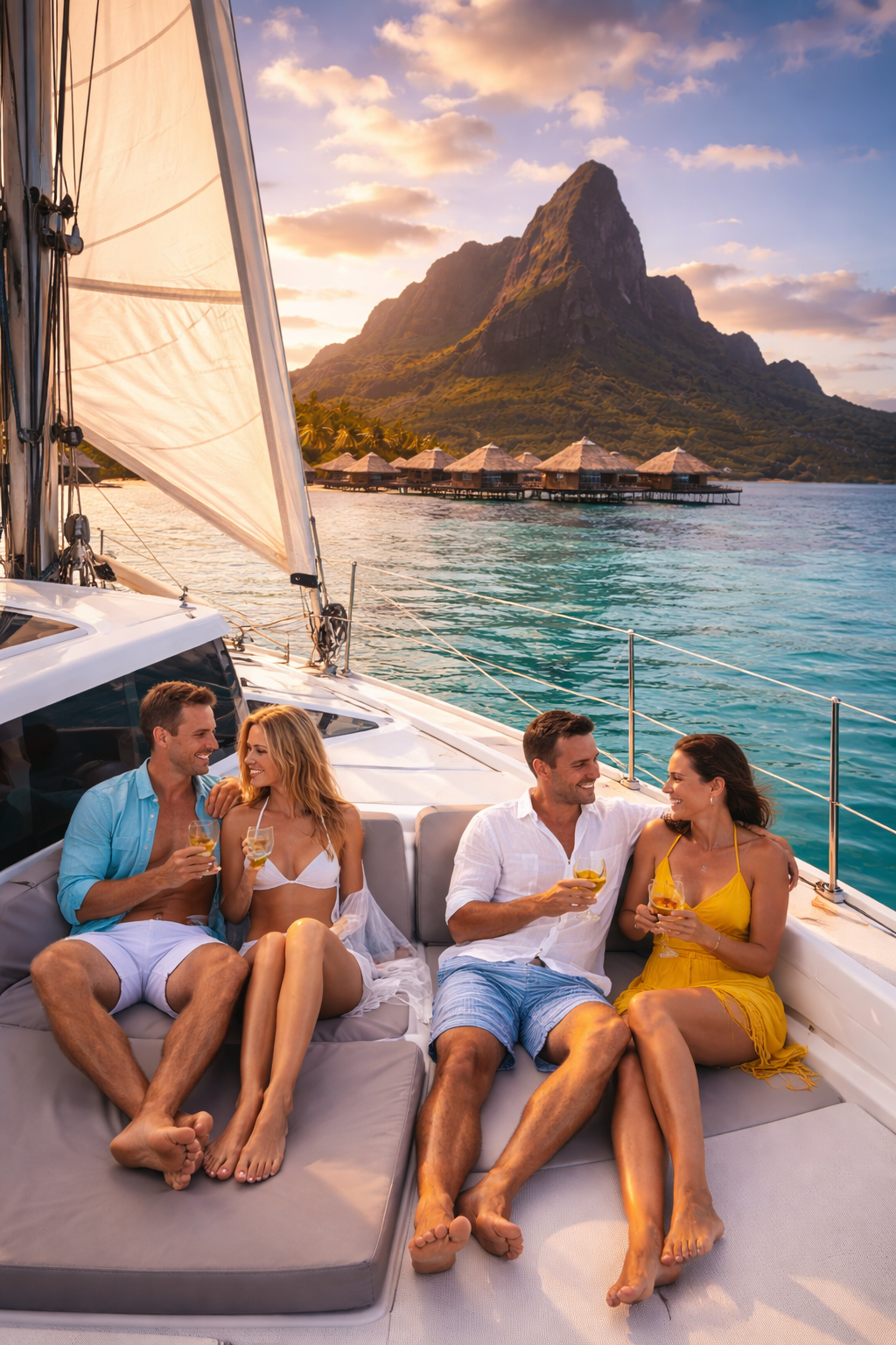 Catamaran in Bora Bora