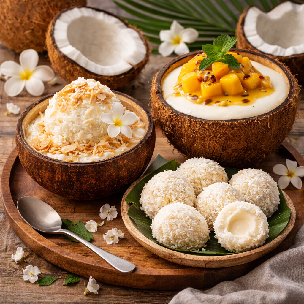 Coconut dessert in the Maldives