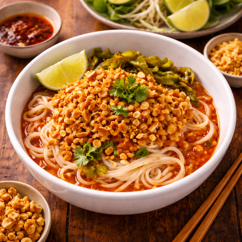 Shan noodles in Myanmar
