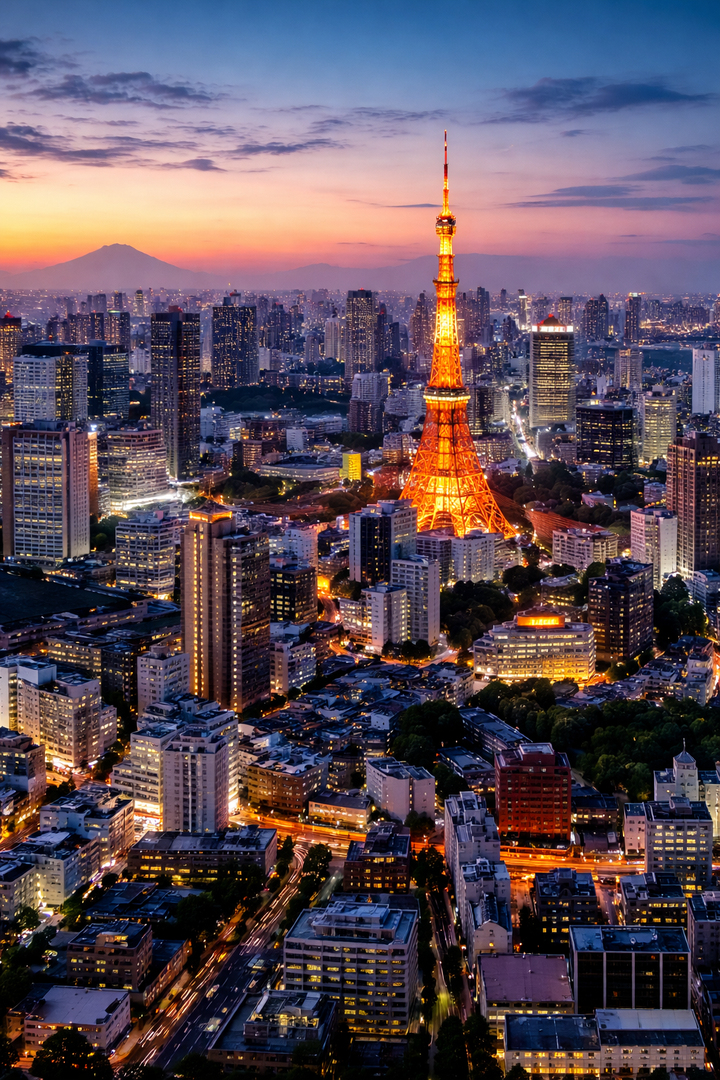 Tokyo skyline and city energy