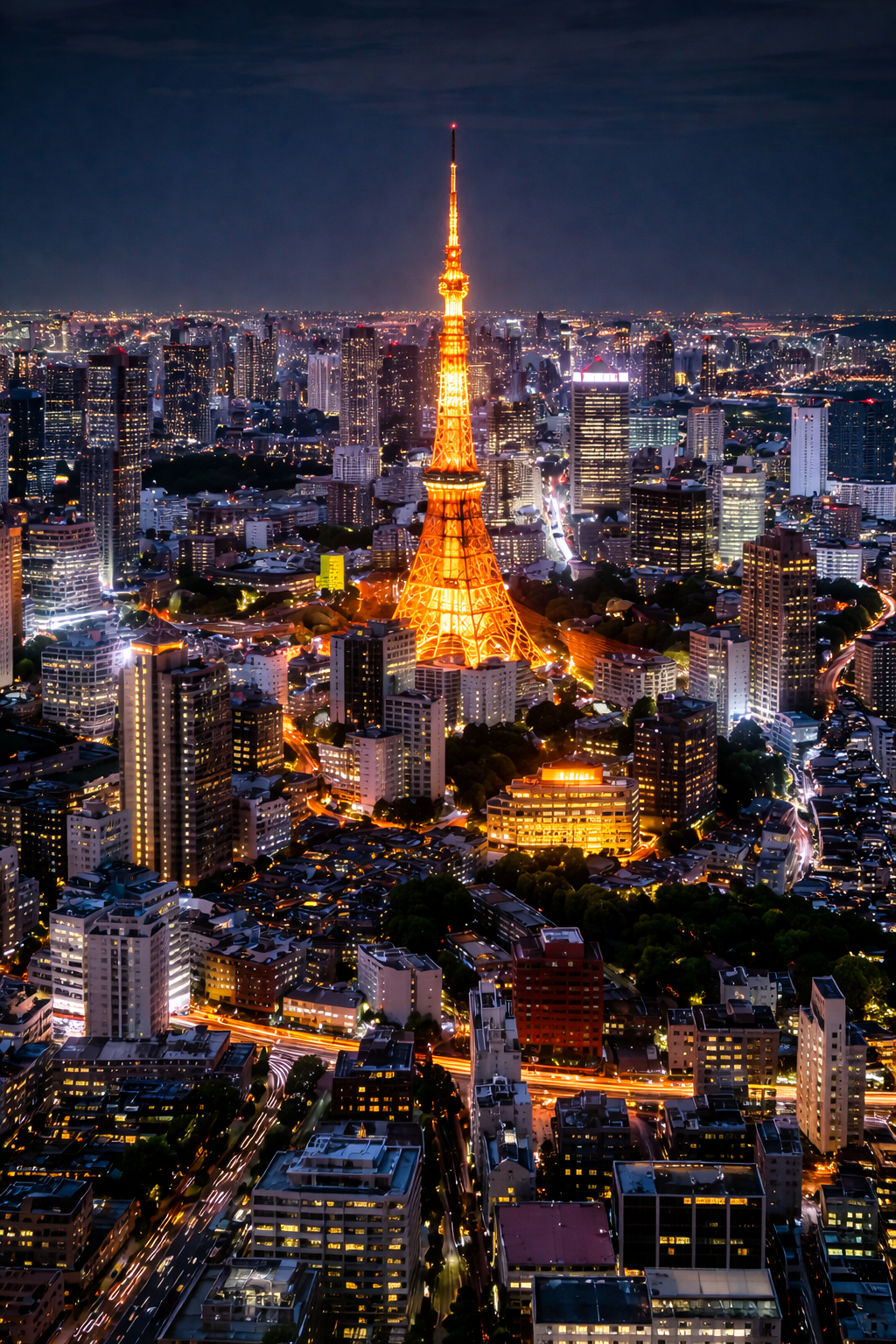 Tokyo skyline at night