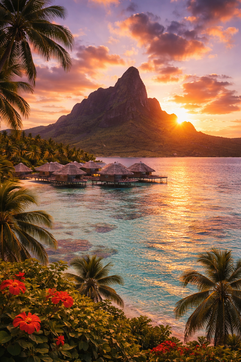 Sunset in Bora Bora