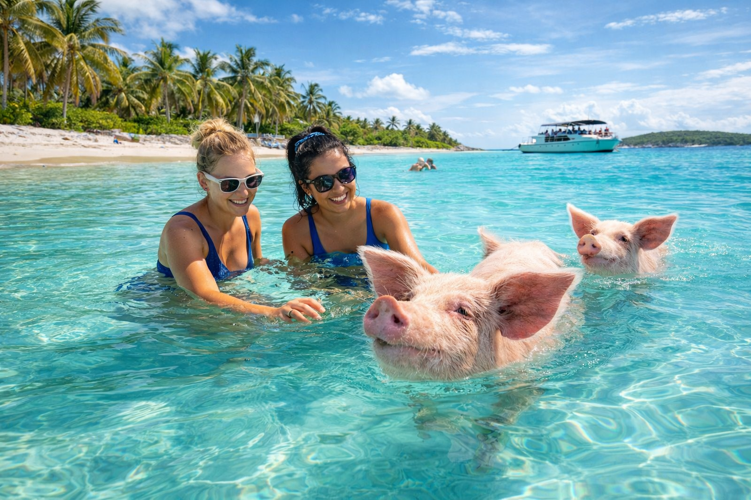 Swimming with pigs excursion
