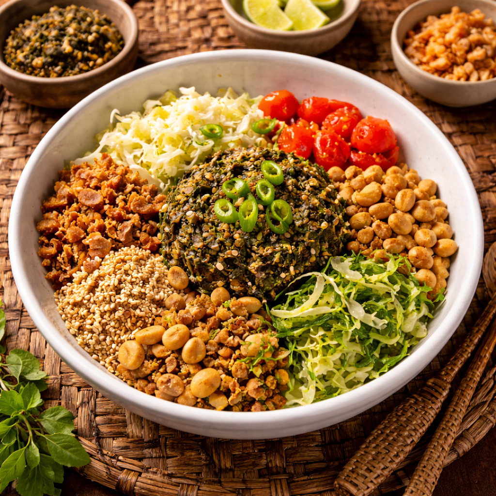 Tea leaf salad in Myanmar