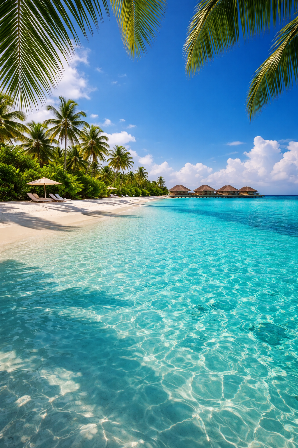 Turquoise lagoon in the Maldives