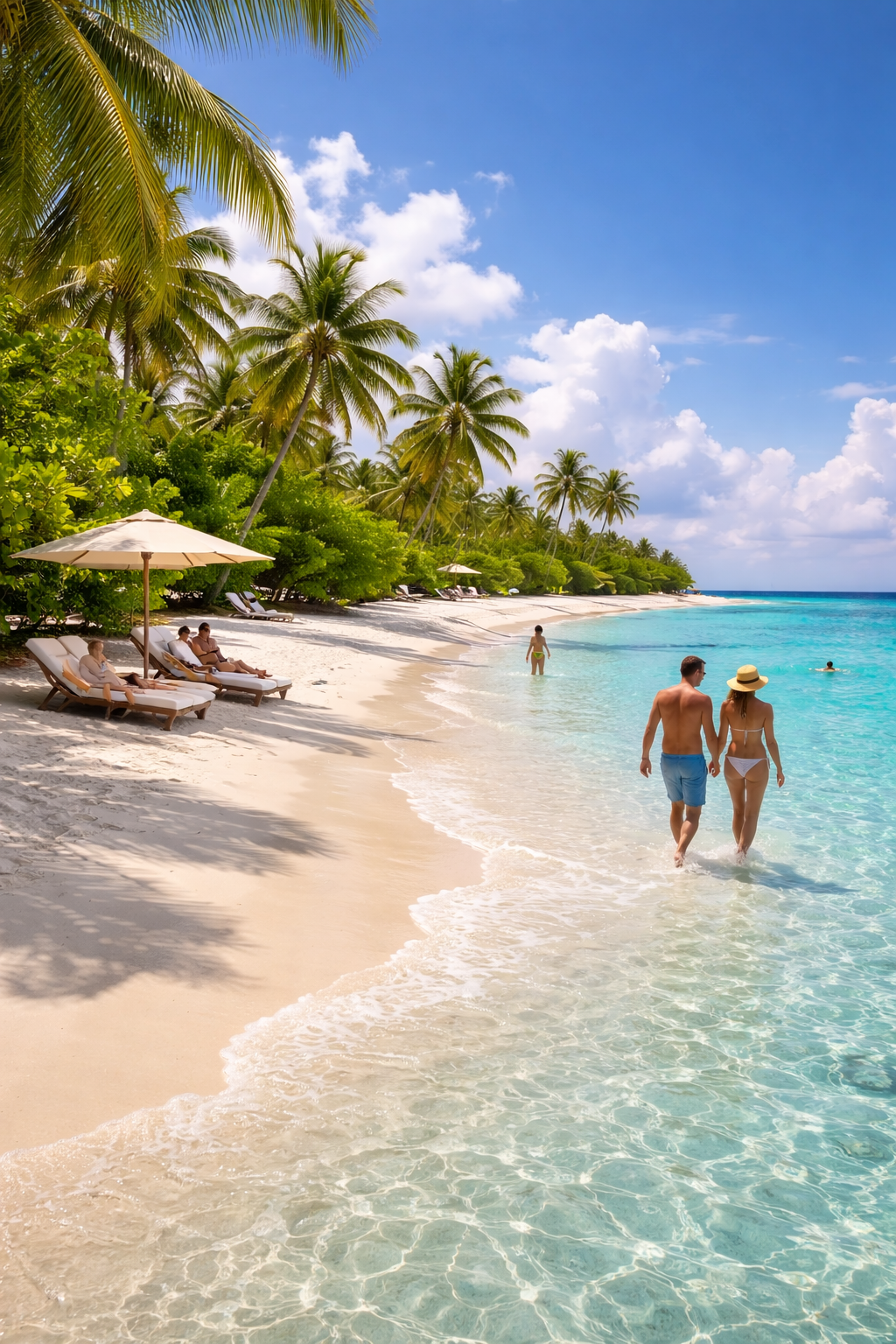 White sand beach in the Maldives