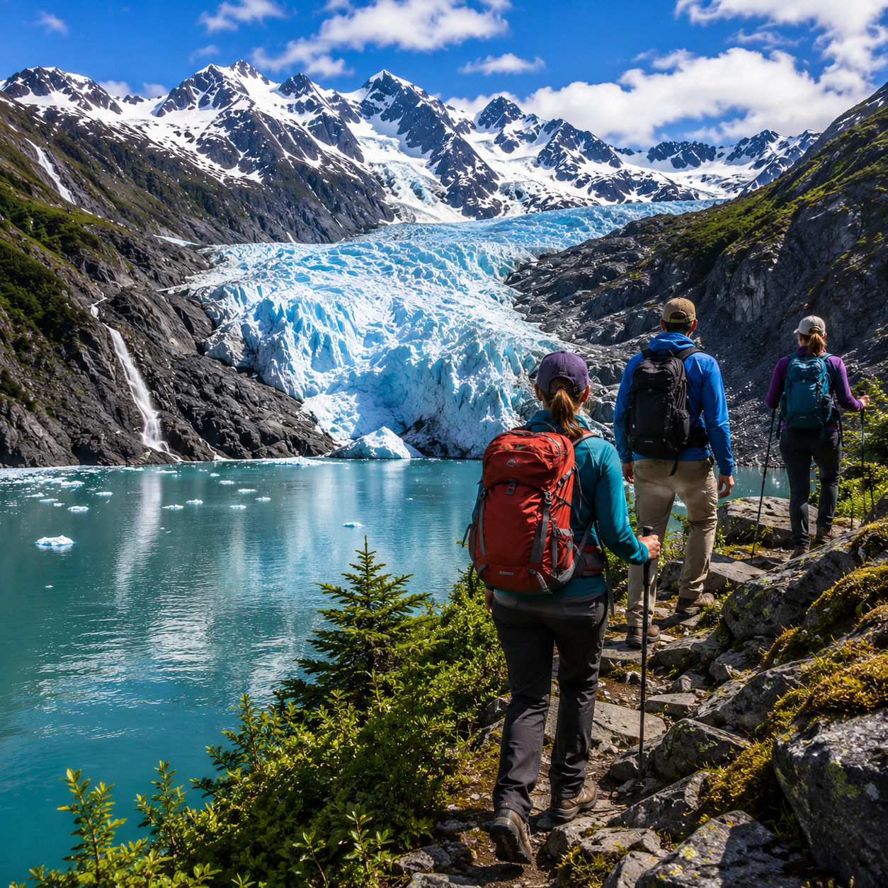 Mendenhall Glacier canoe paddle and hike in Juneau