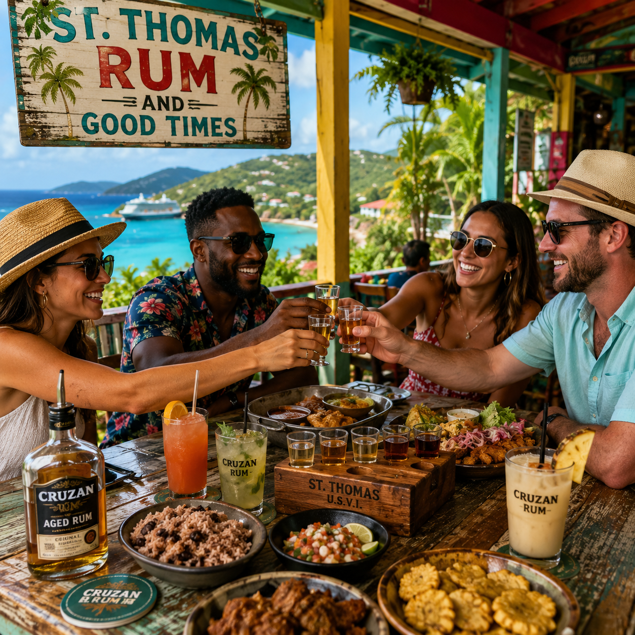 Caribbean rum and local food tasting tour in St. Thomas
