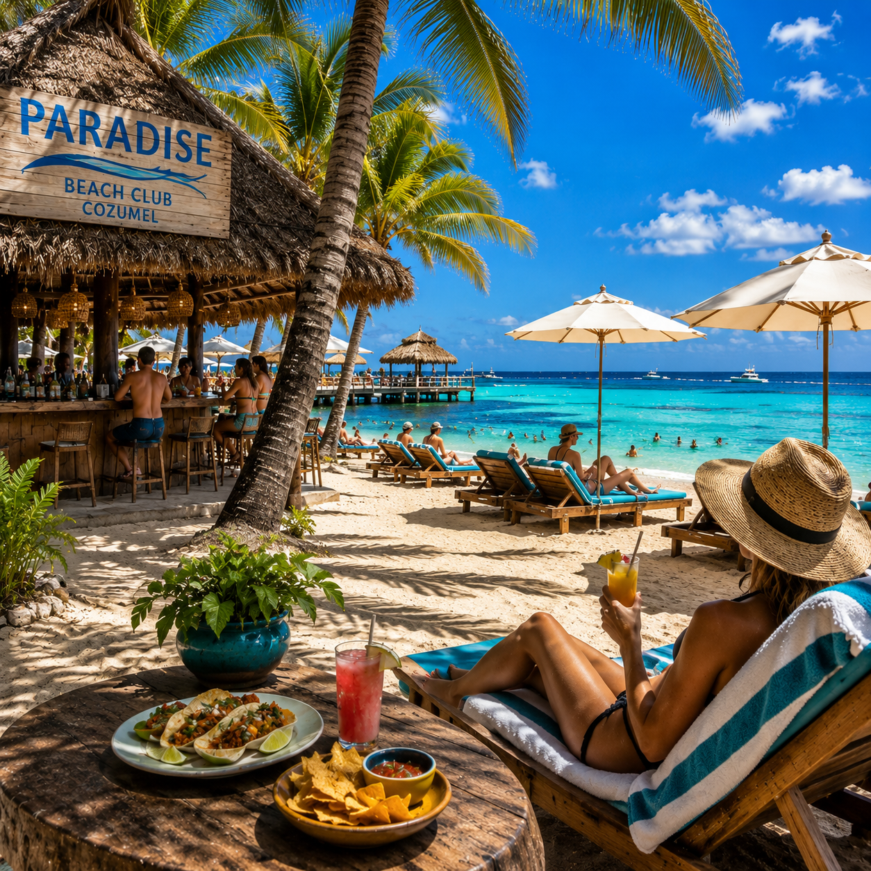 All inclusive beach club day pass in Cozumel