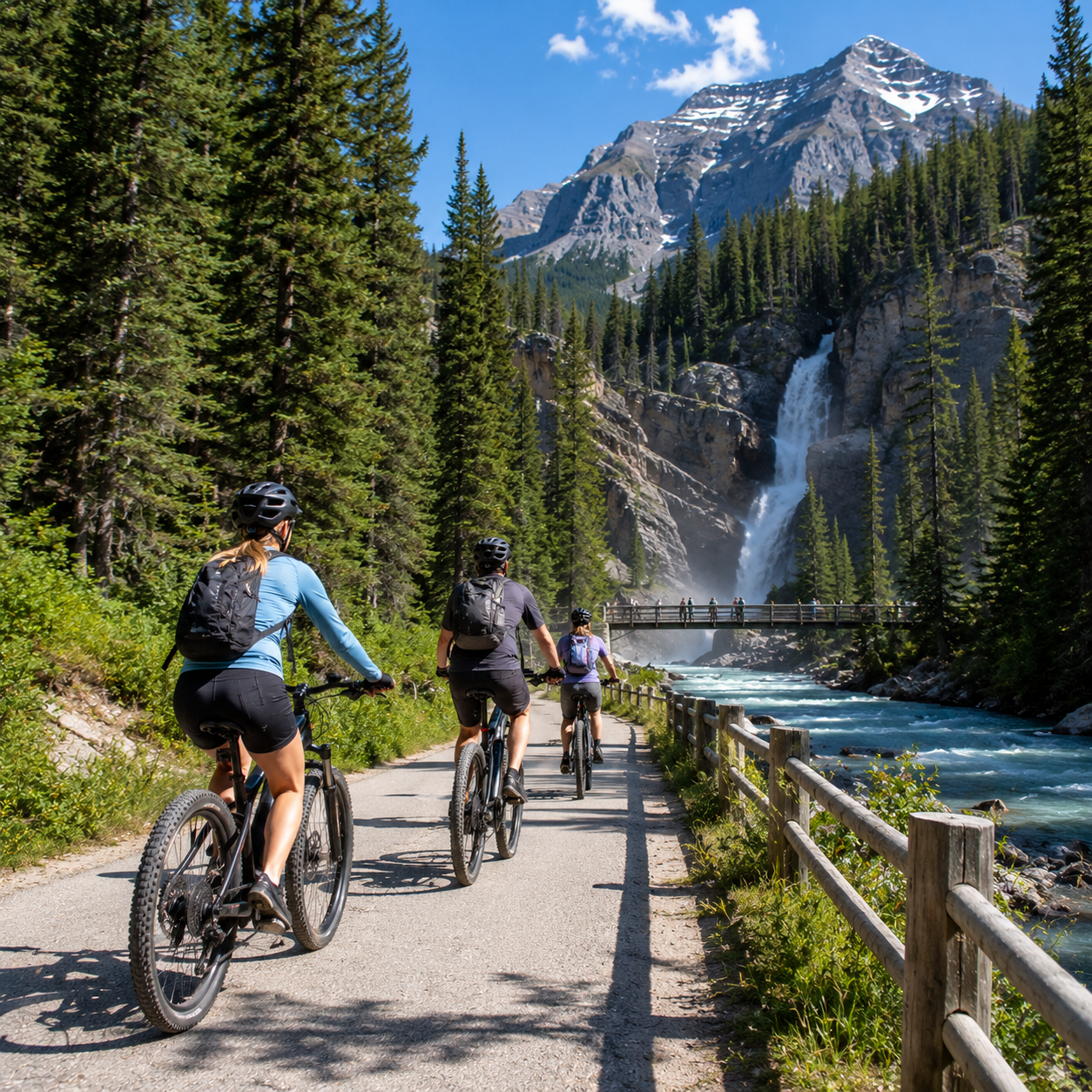 Banff e-bike and hike to Johnston Canyon