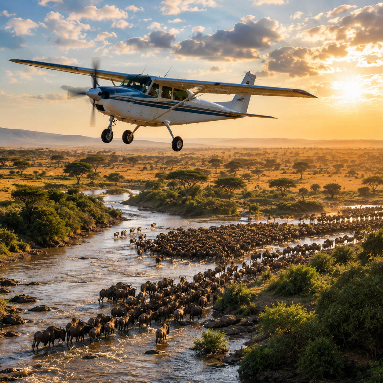 Luxury fly-in Serengeti migration safari from Zanzibar