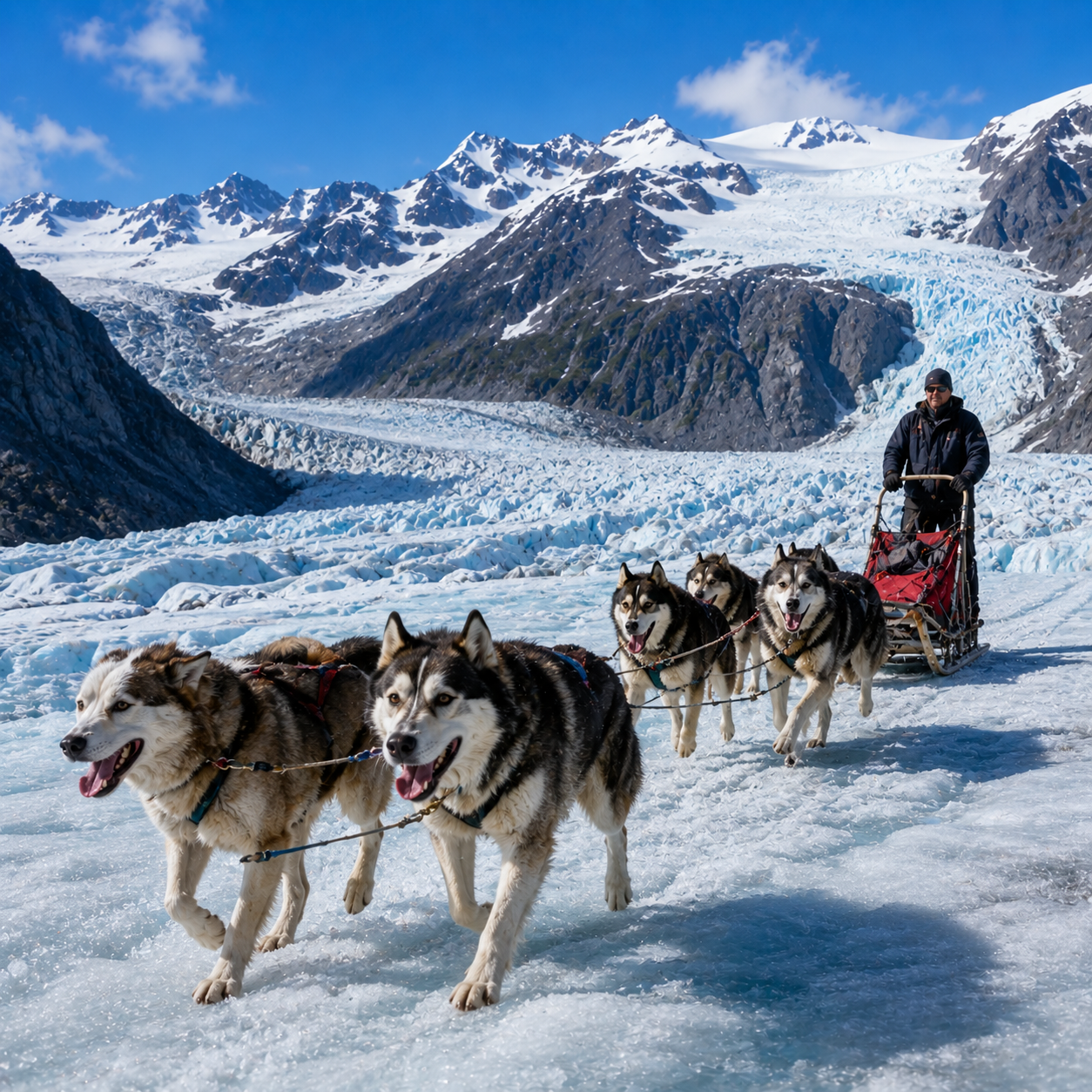 Juneau helicopter glacier dog sledding adventure