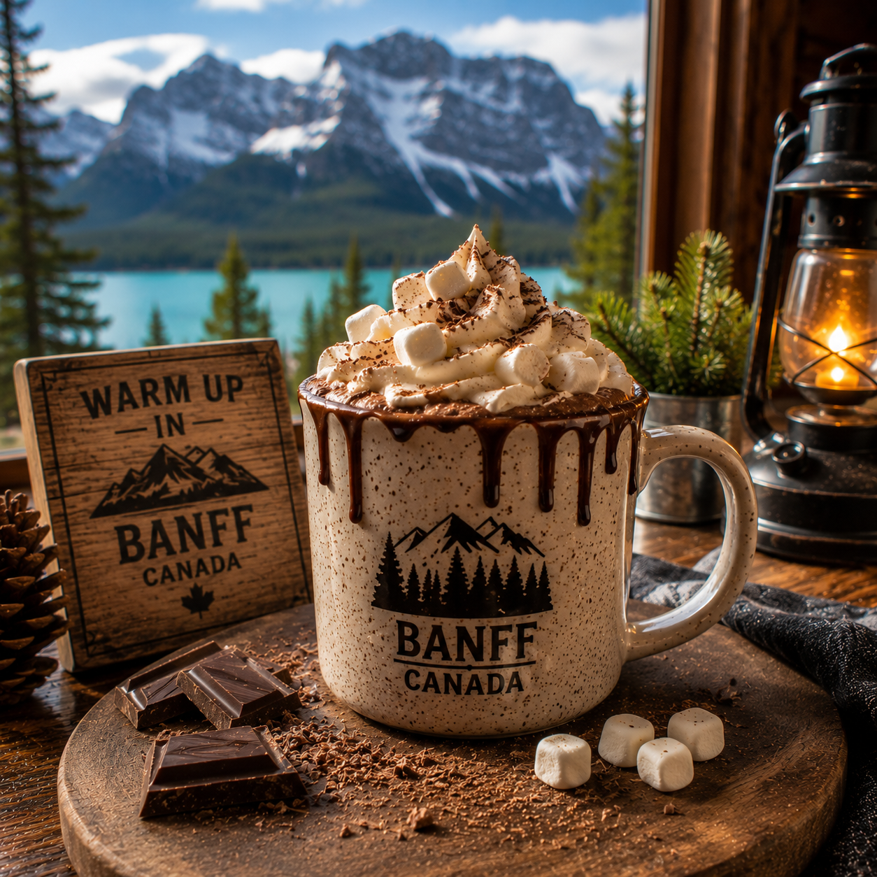 Hot Chocolate in Banff