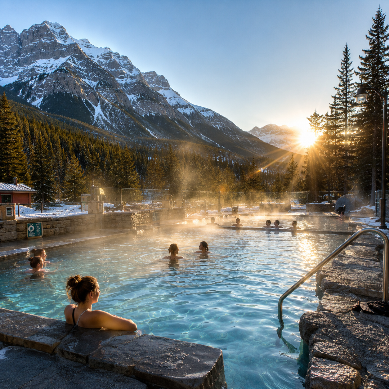 Banff gondola hot springs Bow Falls and lakes tour