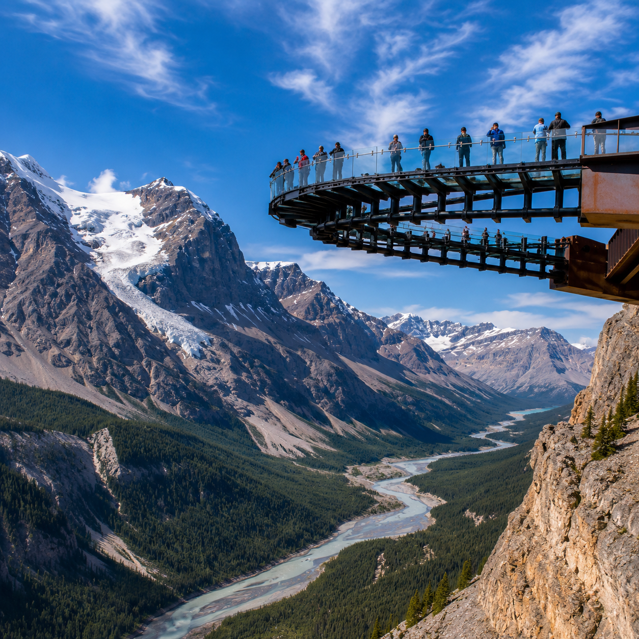 Glacier tour and skywalk near Banff