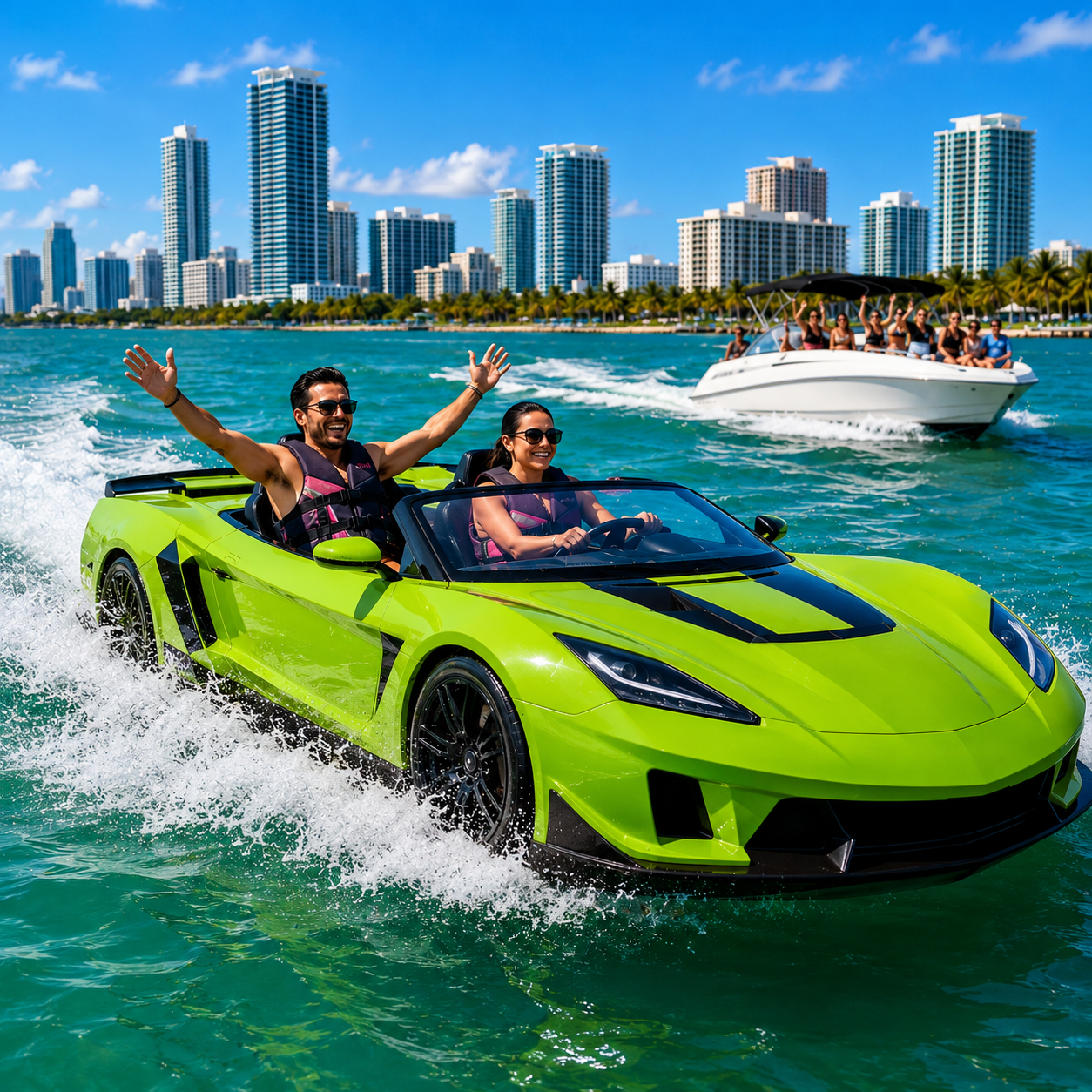 Miami Beach jetcars and boat ride
