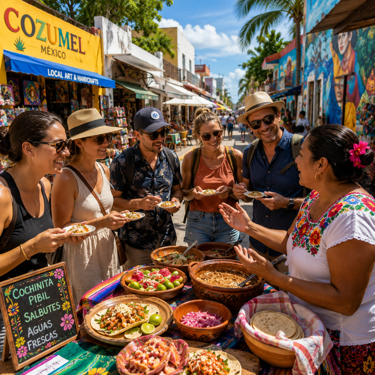 Local food and market tour in Cozumel Mexico