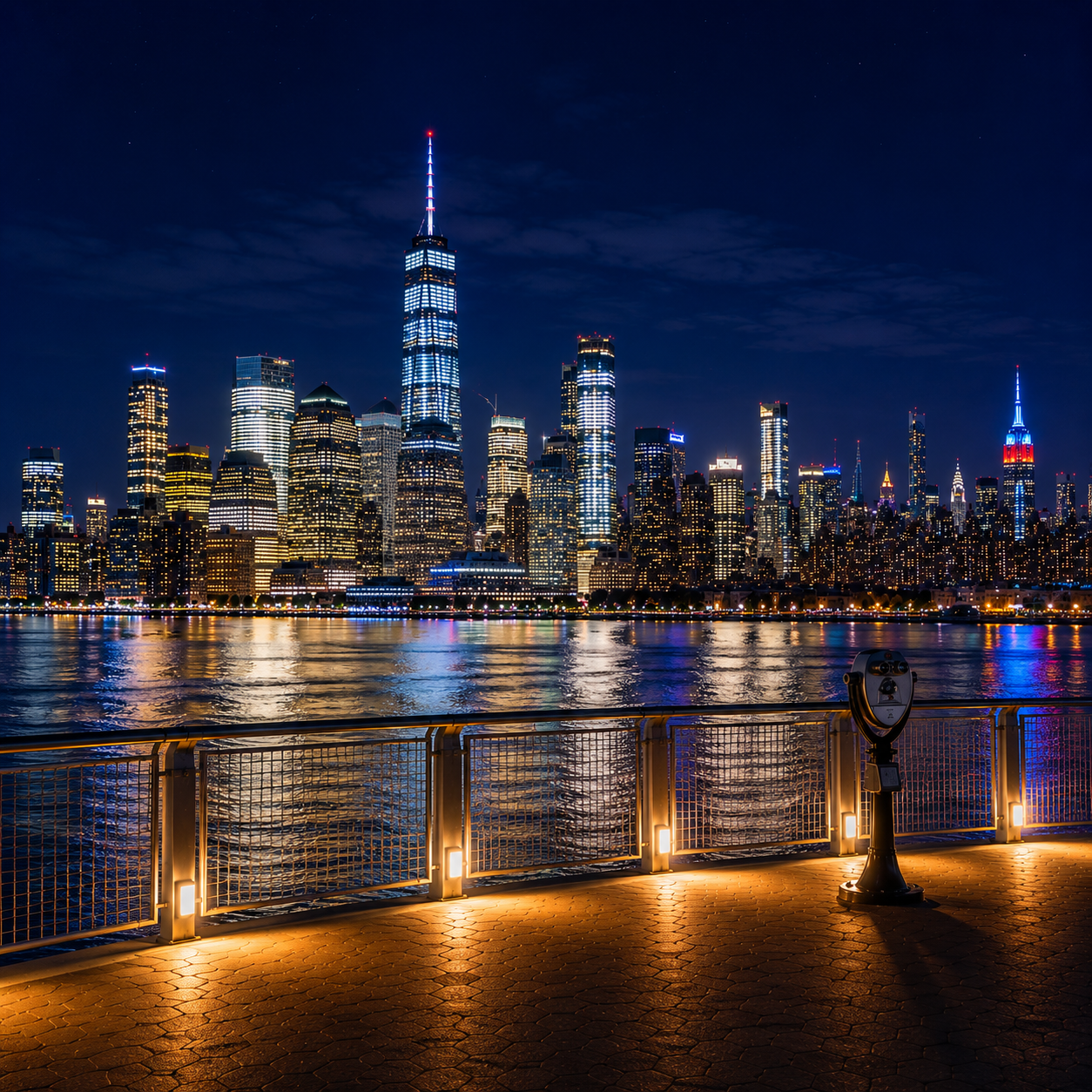 New York City skyline at night guided tour