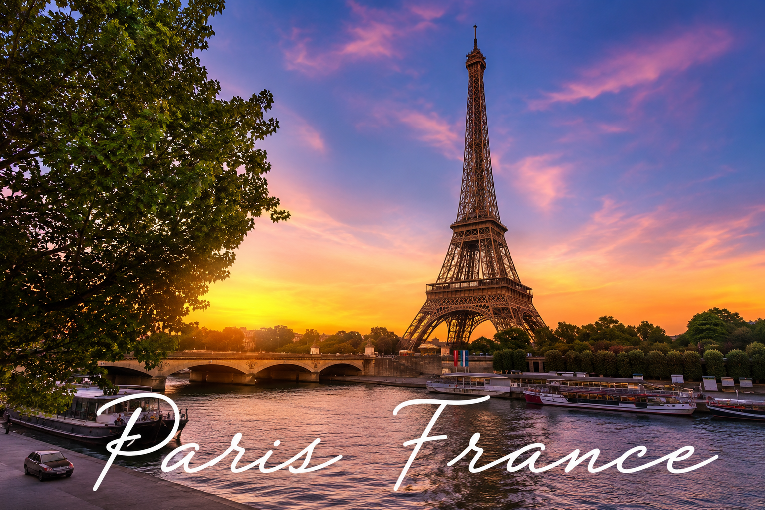 Paris, France with the Eiffel Tower