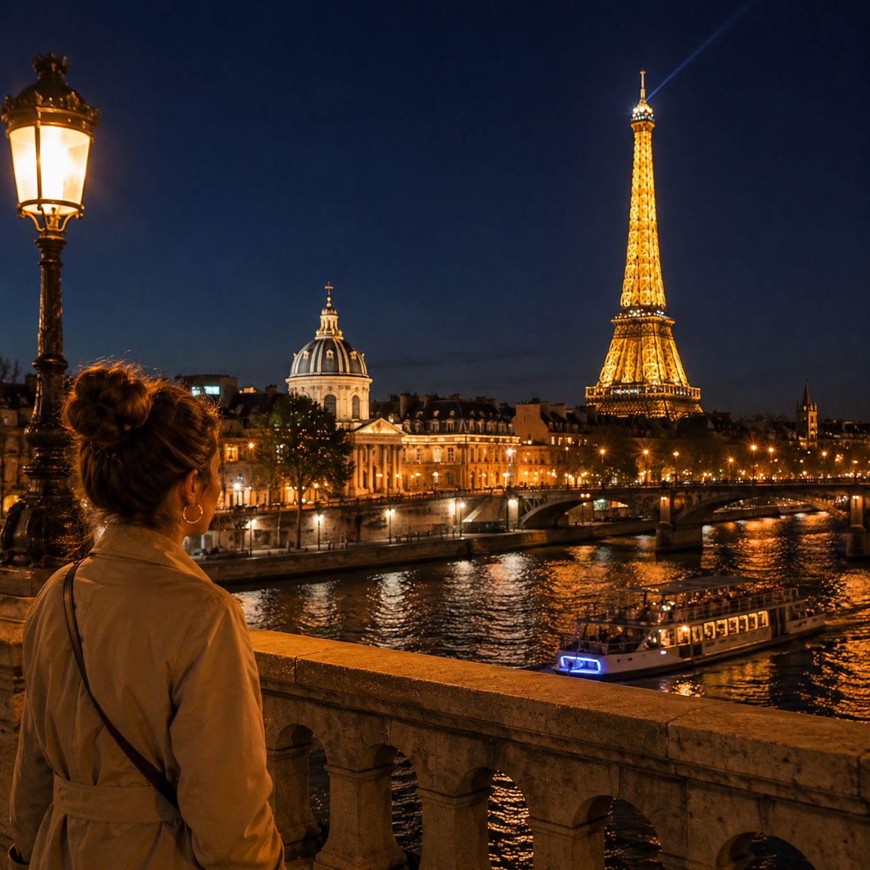 Paris by night tour with Eiffel Tower lights