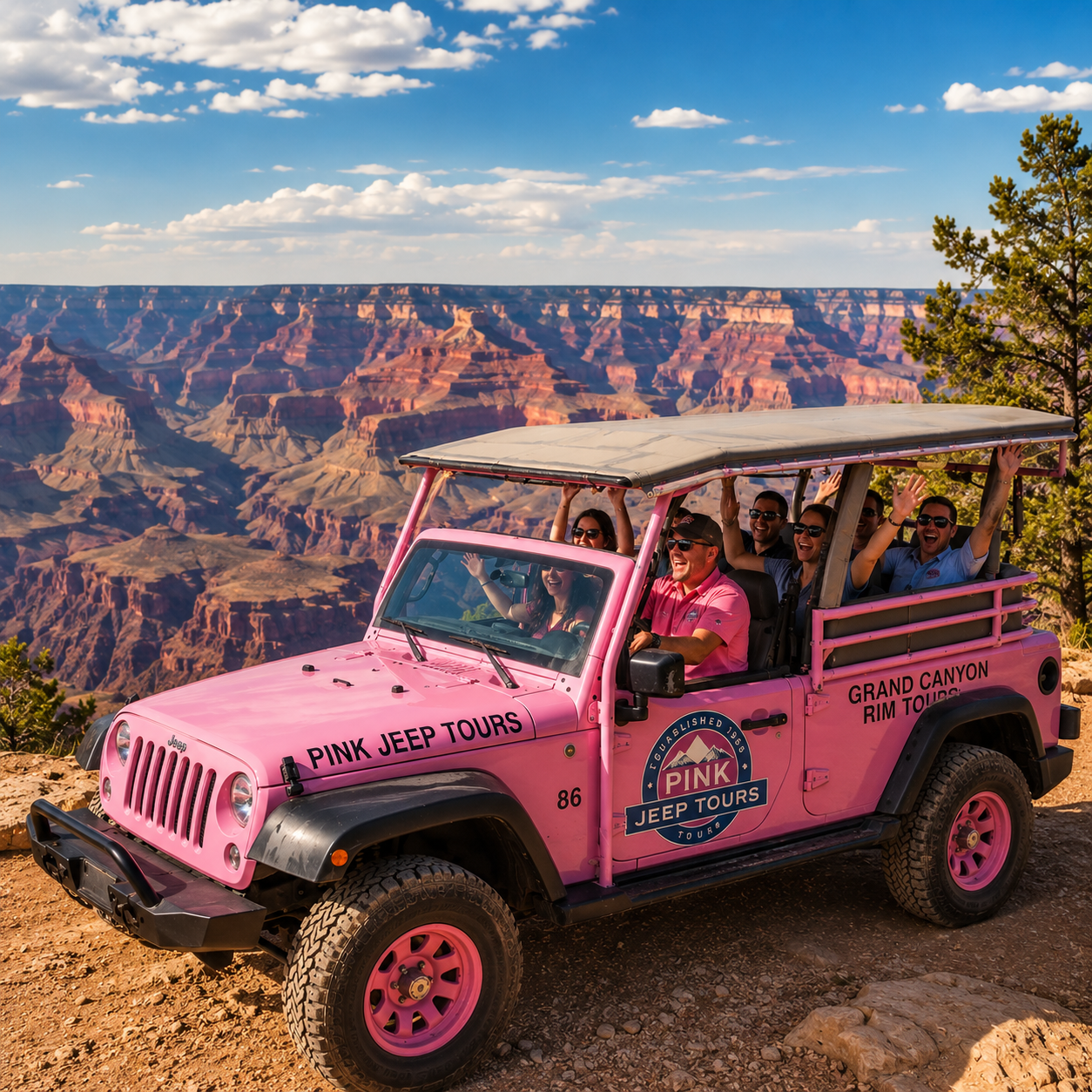 Grand Canyon South Rim Pink Jeep tour from Tusayan