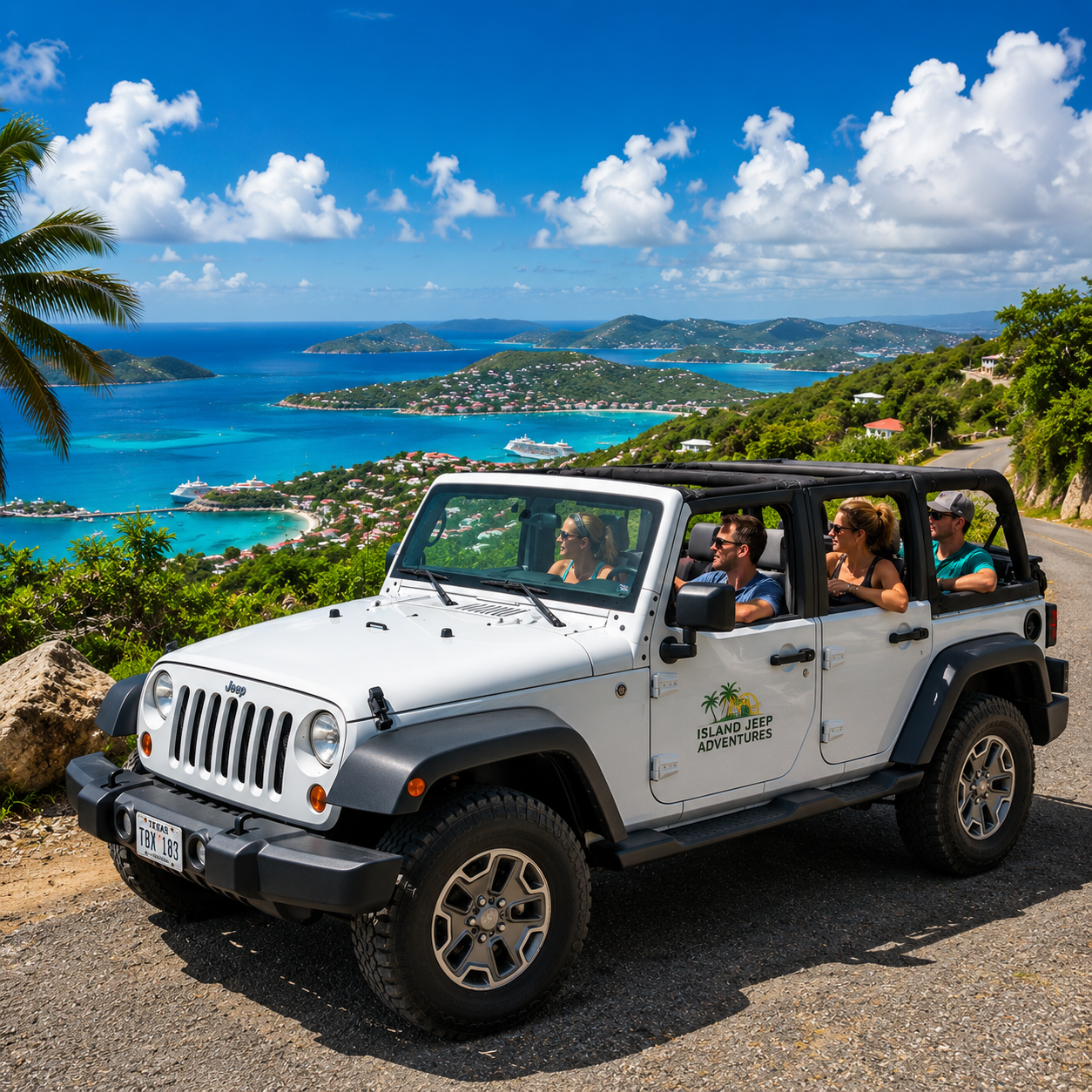 Open-air jeep island tour in St. Thomas