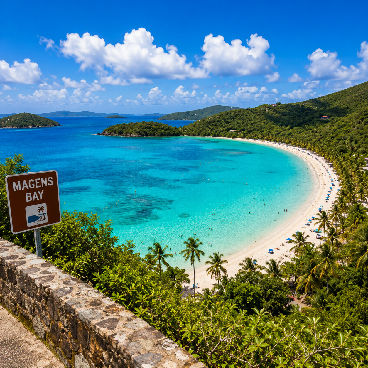 Magens Bay scenic beach drive in St. Thomas