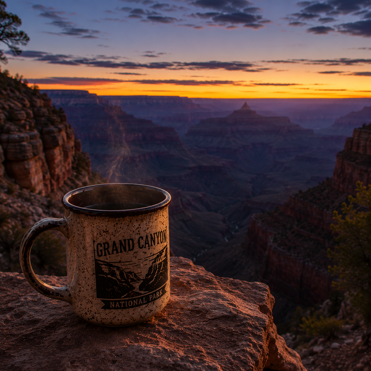 Hot Coffee Before Sunrise at the Grand Canyon