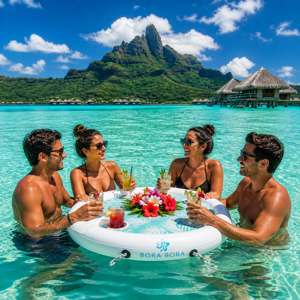 Floating drink holder for pool and lagoon