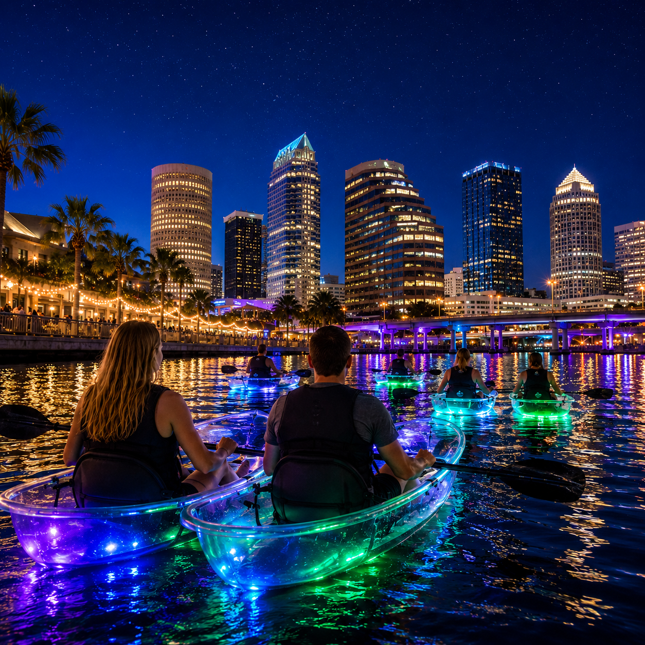 Clear Kayaking Glow Tour in Tampa Riverwalk